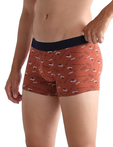 Image of U.S. Polo ASSN. Mens OET16 Cotton Stretch Brand Printed Underwear Trunks - Pack of 2