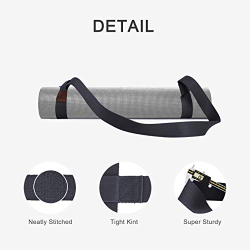 Wesyy Hiinhouse Yoga Mat Strap, Easy-Cinch Yoga Mat Sling, Premium Adjustable Cotton Yoga Mat Carrier, Multiple Color Choices (Yoga Mat Not Included), 03.Dark Gray #TOP2