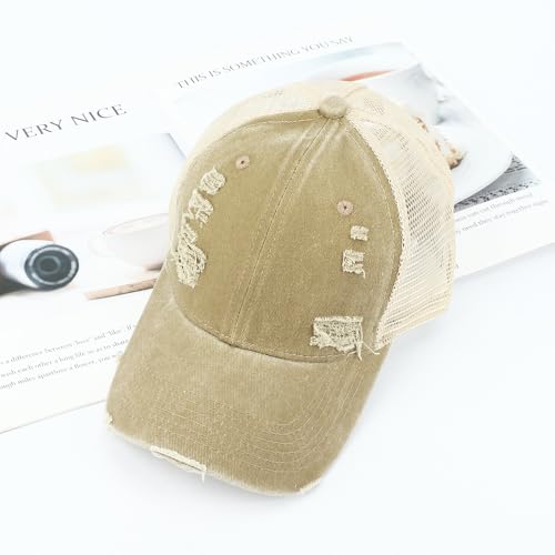 Image of Trucker Hat Distressed Baseball Cap Golf Cap Adjustable Sportswear Hat for Men Women Unisex