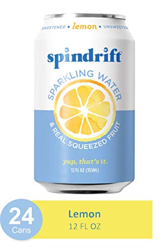 Spindrift Sparkling Water, Lemon Flavored, Made with Real Squeezed Fruit, 12 Fl Oz