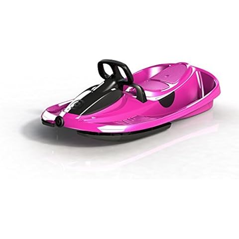 Zweisitzer-Schlitten, Farbe pink, mit Lenkrad und Bremse, Bob für 2 Personen, Belastbarkeit max. 120 kg Cover