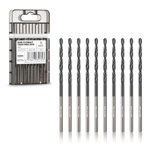 Image of toolant 5 /64 inch Cobalt Drill Bit Set(Pro) Titanium Aluminum Nitride Coated (TiAlN), 10-Piece Bulk