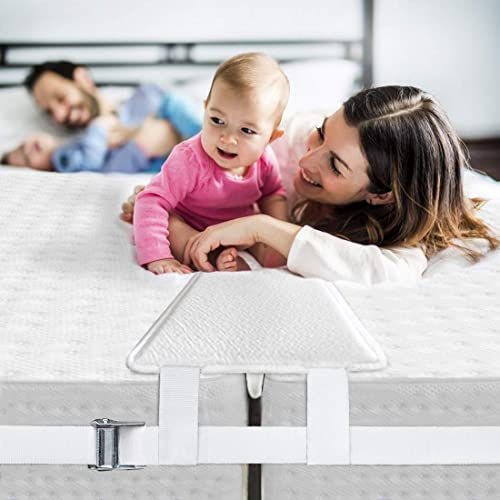 HITOMEN Bed Bridge, Twin to King Bed Converter Kit, Bed Gap Filler with Strap, Mattress Connector