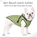 Voarge Hundejacke Winterweste Jacken, Hundemantel mit Geschirr für Kleine Hunde Hundemantel Wasserdicht Maschinen Waschbarer Reflektierender Streifen Design Haltbarer D-Ring (Grün, M)