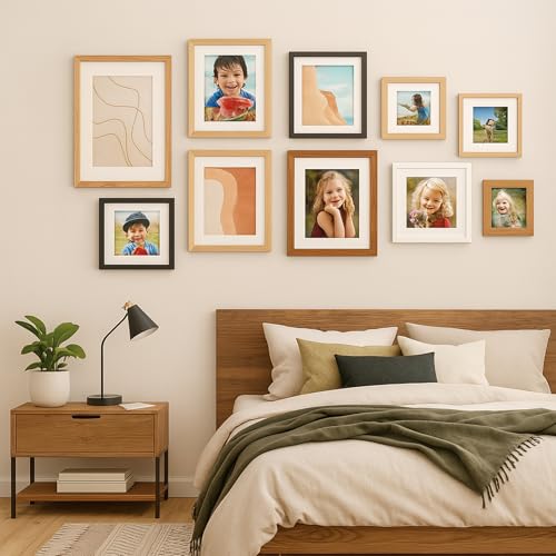 puthiac 10x14 Oak Wood Picture Frame - 10"x14" Poster Frames for Wall, 10x14 Picture Frames for Wall, 10 x 14 Picture Frames, 10 x 14 Frames for Wall(1 Pack, Walnut)
