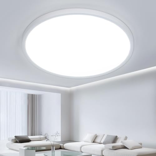 OTREN Plafoniera LED Soffitto 50 cm, 52W Lampada LED 6500K Luce Naturale, Lampadario Moderno per Camera da Letto, Soggiorno, Cucina, Balcone, Ufficio