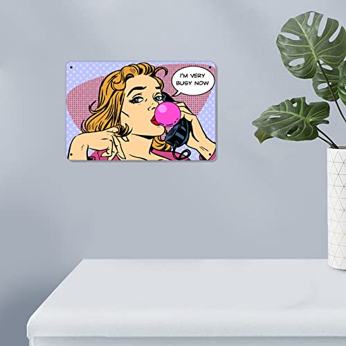 Funny Awaits Wall Decorative Signs - I'm Very Busy Now Bathroom Metal Tin Signs,Personalized Decor For Bedroom Office Door 8X12 Inches #TOP2