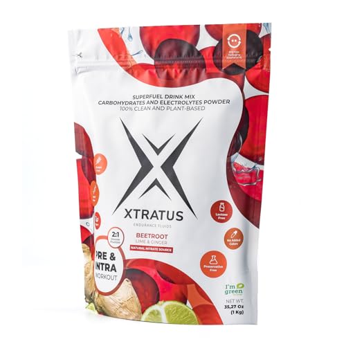 Image of Beetroot (Nitrate) Lime and Ginger - Superfuel Sports Drink Powder with carbohydrates and Minerals. Natural Source of Nitrate. Nitric Oxide. Pre and Intra Training. 35,27Oz.
