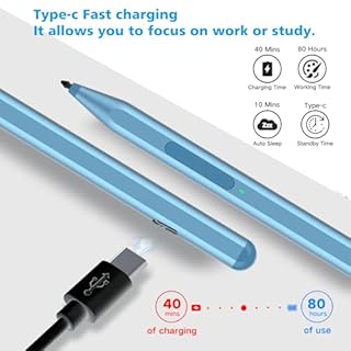 Stylus Pen for Microsoft Surface Pro12/11/10/9/8/X/7+/6/5/4/3, Surface Go 4/3/2/1, Surface Laptop1-5/Studio/Book 3/2/1 with Eraser Side Button,Palm Rejection,Tilt Function,1024 Pressure