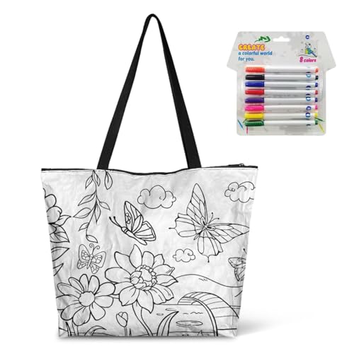 Bolsa de compra reutilizable para colorear con dibujo de caricatura miniatura 4