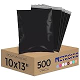 Metronic Poly Mailers 10x13 500Pcs,Strong Adhensive Shipping Bags for Clothing,Waterproof Poly Mailer Bags for Shipping, Flexible Shipping Envelopes for Small Business, Mailing Packages Bags Black