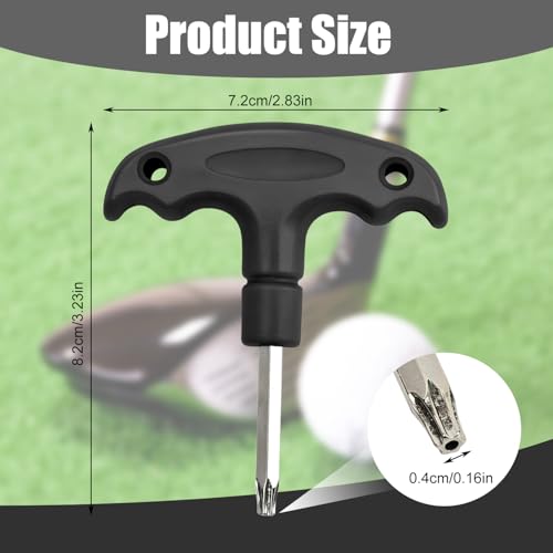 Golf-Drehmomentschlüssel | Golf-Driver-Schraubenschlüssel aus Edelstahl mit Kunststoffgriff | Einstellwerkzeuge Golf-Spike-Schraubenschlüssel für Golfschläger-Driver-Schaftadapter-Drehmoment (schwarz)