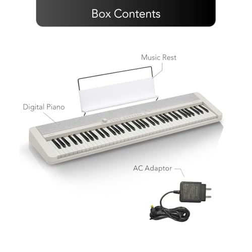 Casio CT-S1-76 Keys Portable Keyboard with Piano Tones and Touch Response, White - Image 2 thumbnail
