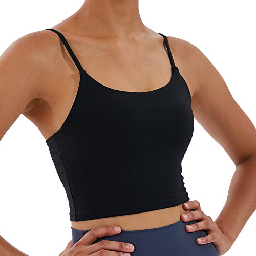 Women's Strappy Stretch Sports Bra Longline Yoga Tank Top Fitness Bra Workout Camisole Crop Tops for Teen Girl3