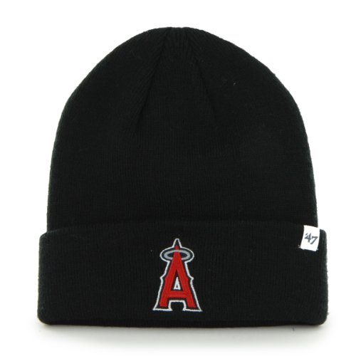 47 Anaheim Angels of Los Angeles Black Beanie Hat - MLB Cuffed Baseball Knit Cap