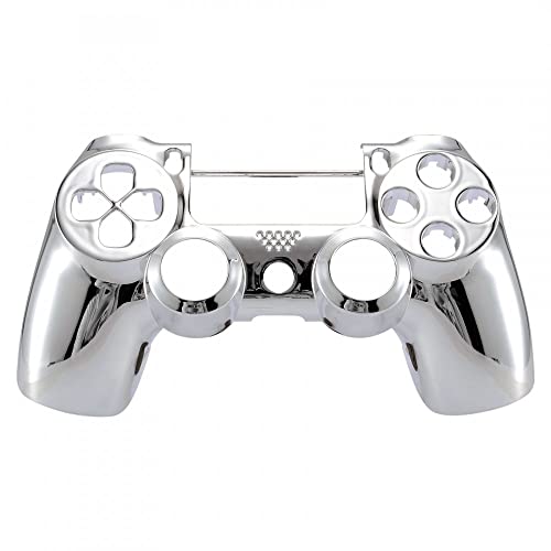 eXtremeRate Chrome Silver Edition Custom Front Housing Shell Faceplate Compatible with ps4 Pro Slim Controller CUH-ZCT2 JDM-040 JDM-050 JDM-055 - Controller NOT Included