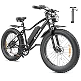 isinwheel M10 Plus Electric Bike for Adults 28mph 1000W Peak Motor, Dual Crown Fork Mountain Ebike 48V 13Ah Removable Battery 75 Miles Range, 7 Speed Shift, 26 x 4.0 Fat Tire Adults Electric Bicycles