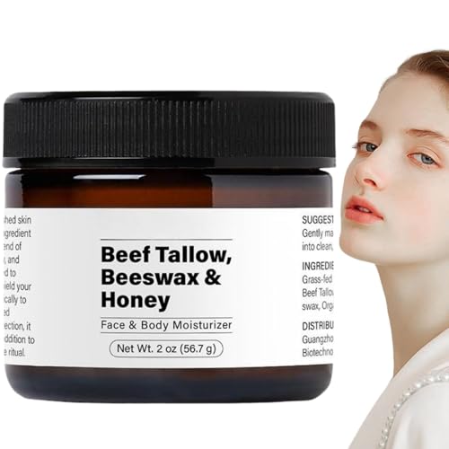 WINONDE Hydratant au suif de bœuf, baume au suif de bœuf et au Miel, crème de Soin pour la Peau au suif de bœuf, crème hydratante raffermissante Longue durée pour Les Peaux sèches et sensibles