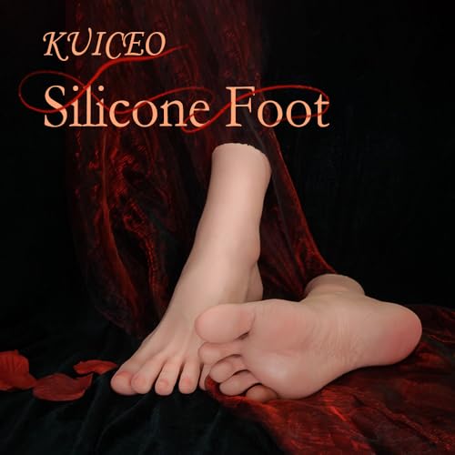 KUICEO Silicone Foot Model Realistic Female Feet Display Jewelry Silicone Female Foot