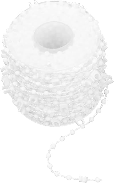 CoiTek 20 Meter Blind Bottom Chain, White Vertical Blind Bottom Chain for 3.5 Inch/ 89mm Slats Curtain Beads