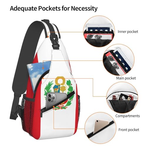 Mochila Urbana Unisex con Estampado de Bandera de Perú miniatura 4