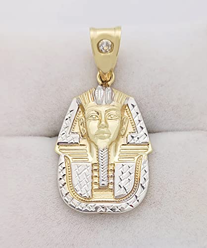 10k Yellow Gold Egyptian Pharaoh Pendant Gold Pharaoh Head Charm2