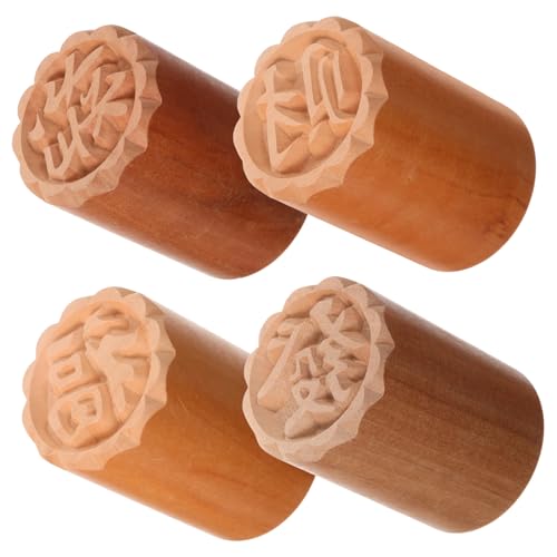 BEBEMOKO 4Pcs Cookie Stampers for Creative Baking Reusable Dessert Press for Innovative Patterns for Mooncakes Cookies and Pastry Decoration