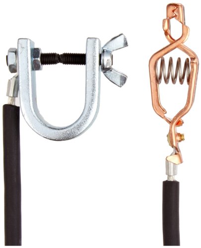 Justrite 08505 3' Long Insulated Ground Wire with ''C'' Clamp and Clip