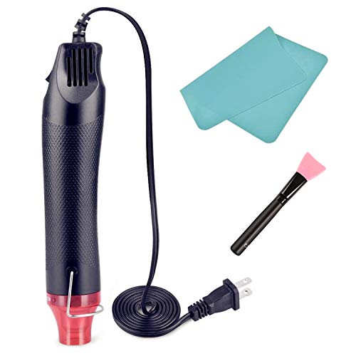 LFSUM Mini Hot Air Gun, Portable Mini Heat Gun for DIY Embossing Shrink Wrapping Drying Paint, 300W Multi Function Electrical Heat Tool (Black)