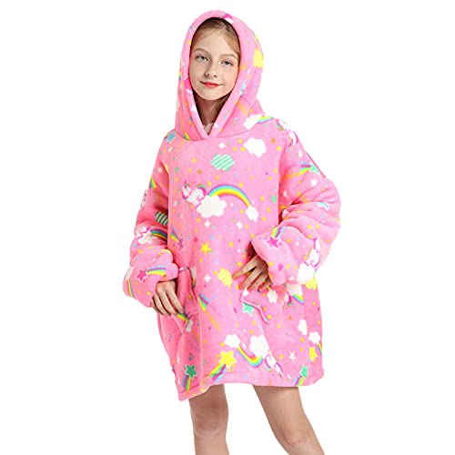 Product Image of the JERYMUND Kids Oversized Blanket Hoodie, Sherpa Wearable Blanket for Children Teens Fluffy Giant Hooded Sweatshirt