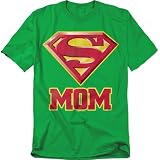 Popfunk Superman Super Mom T Shirt (Small) Kelly Green