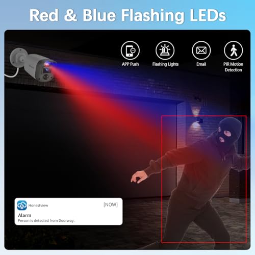 Image of 【90-Day Storage & 90ft Night Vision】 Outdoor Wired Security Camera System, Home Video Surveillance Systems, CCTV Cameras for Home Security