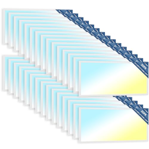 Amico 30 Pack 2x4 LED Flat Panel Light Fixture Selectable Color Temperature 4000K/5000K/6500K Drop Ceiling Office Lights 50W Dimmable 0-10V, 6250 LM, LED Drop Ceiling Lighting Fixtures, UL Listed, FCC