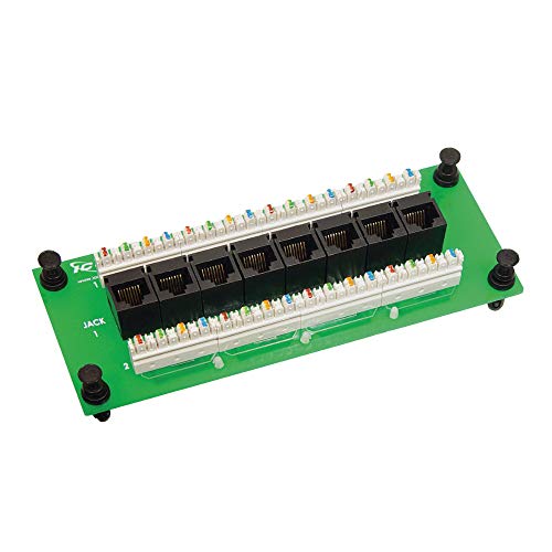 Image of ICC CAT6 Ethernet Data Module, 8 Ports, UL Listed & PoE++ Rated, High-Performance Network Interface, Quick Push-Pin Mount, Fits 9 inch, 14 inch, and 28 inch Structured Wiring Enclosures