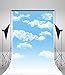 AOFOTO 3x5ft Blue Sky Backdrops White Clouds Photo Shoot Background Photography Studio Props Digital Video Drop Baby Infant Kid Newborn Toddler Artistic Portrait