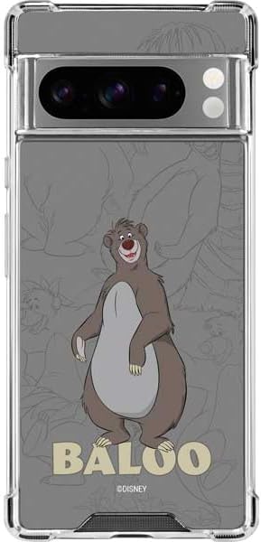 Skinit Funda transparente compatible con Google Pixel 8 Pro, diseño de retrato de Baloo con licencia oficial de Disney Jungle Book Baloo