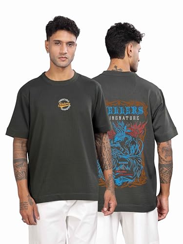 Image of STELLERS Men's Oversized Printed Half Sleeve T-Shirt | Feather Touch Feel | Odour Resistant | Anti-Static | Wrinkle Free | Quick Dry | Stretchable | Lightweight