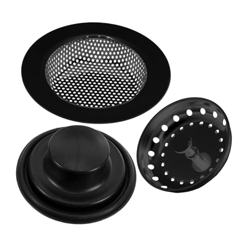 Colador para fregadero de acero inoxidable negro