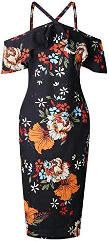 Kulywon Floral Dress Women Casual Print Floral Sleeveless Backless Dress Princess Dress