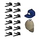 Hinapan 12 Stück Baseballkappen-Halter, Selbstklebende Huthaken, Superstarke Hutablage für Baseballkappen und Mützen, ohne Bohren, Hut-Organizer und minimalistisches Display für Zuhause (Schwarz)