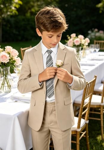Image of Kids Suits for Boys Summer Dress Clothes Toddler Boy Tuxedo Wedding Outfit