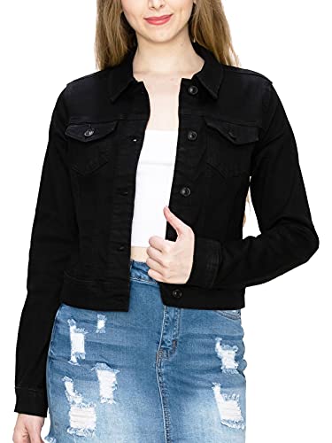 FashionMille Women Classic Casual Stretch Fit Denim Jean Jacket