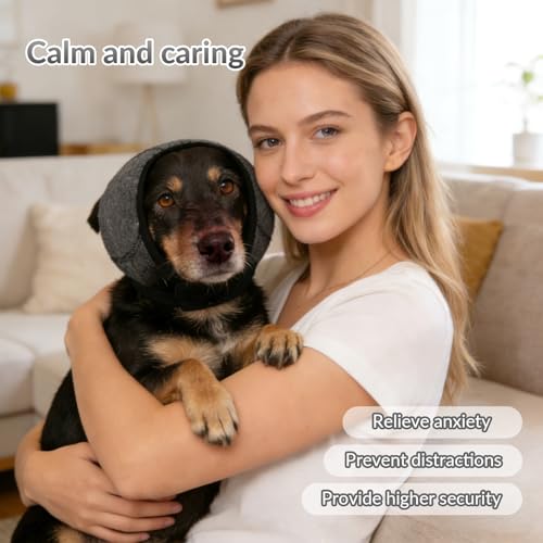 Longgaogao Hunde Ohrenschützer Mit Geräuschunterdrückung,Elastische Winterhaube,Elastischer Gehörschutz Für Hunde, Für Geräuschblockierung, Beruhigung, Winter, Baden, Trocknen(Schwarz)