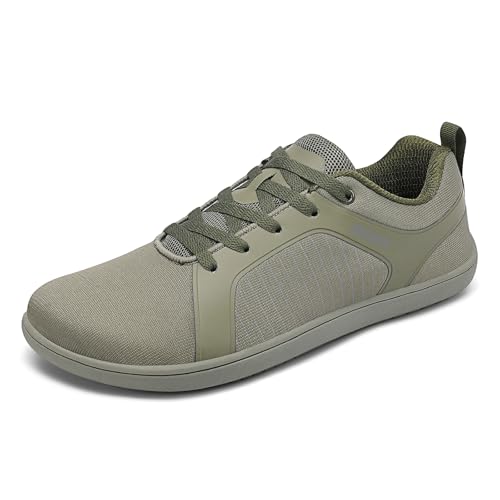 SAGUARO Barfußschuhe Herren Damen Barfussschuhe Minimalistische Barfuß Sneaker mit Breiter Zehenbox Freizeitschuhe Atmungsaktive Barefoot Shoes für Alltag,Fitness,Reisen,Walking,Büro Grün,Gr.40
