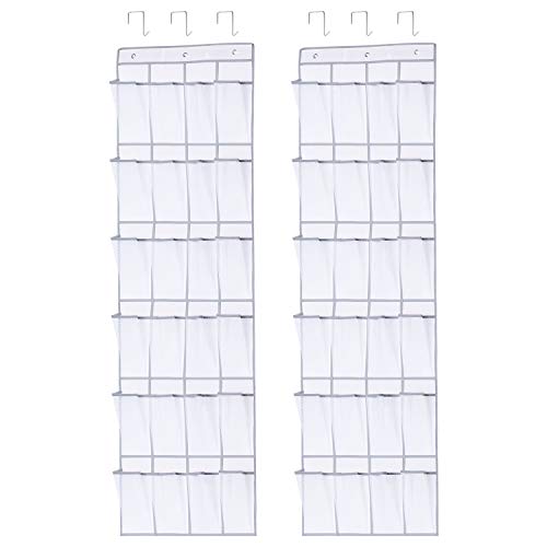 Gladget 2 Pack 24 Pockets Over The Door Shoes Organizer Shoe Holder Rack