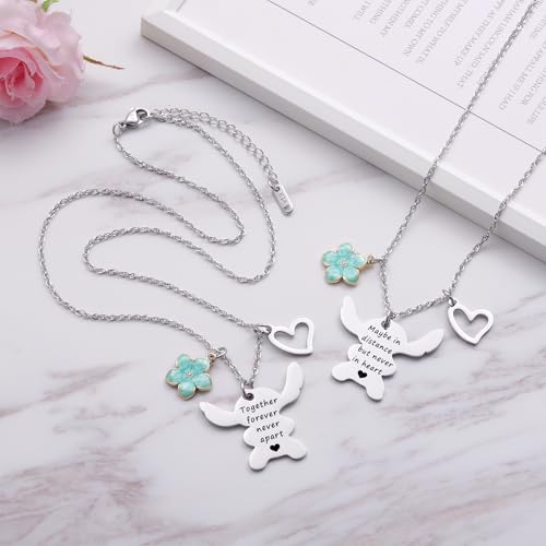 2PCS Best Friend Necklace Set, BFF Friendship Necklace for 2, Long Distance Birthday Jewelry Gift for Sister Bestie4