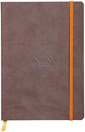 RHODIA 117510C - Purple Flexible Notebook - 19x25 cm - Lined - 160 pages - Clairefontaine Ivory Paper 90 g/m - Bookmark, Elastic Closure - Faux Leather Cover - Rhodiarama Collection
