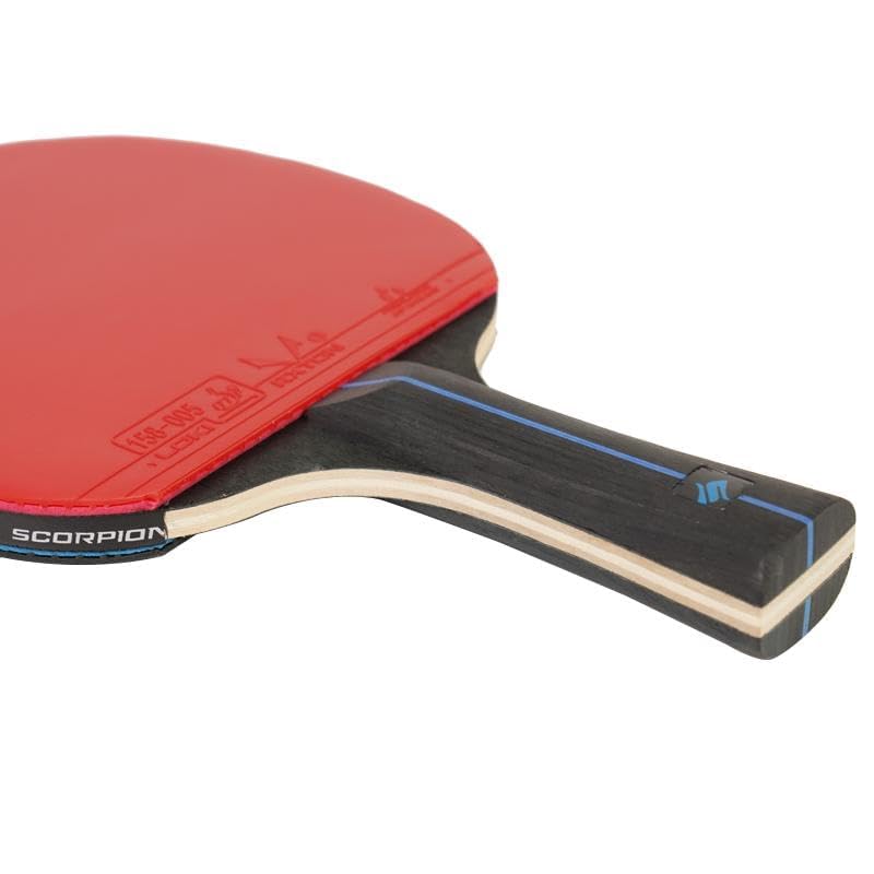 Racchetta Ping Pong Scorpion 5 Stelle - Gomma ITTF, 7 Strati Legno, Spugna 2.15mm - Foto 9