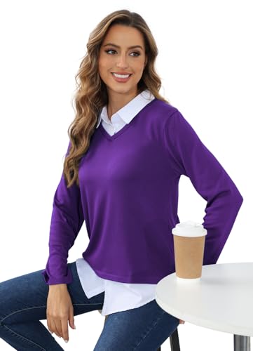 Image of MISS FORTUNE Collared Sweater Women Ladies Womens Long Sleeve Sweaters Tops 2025 Fashion