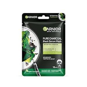 Garnier Skin Naturals, Face Mask, Hydrating & Detoxifying, Black Serum Mask Pure Charcoal, 1 pc, 28g
